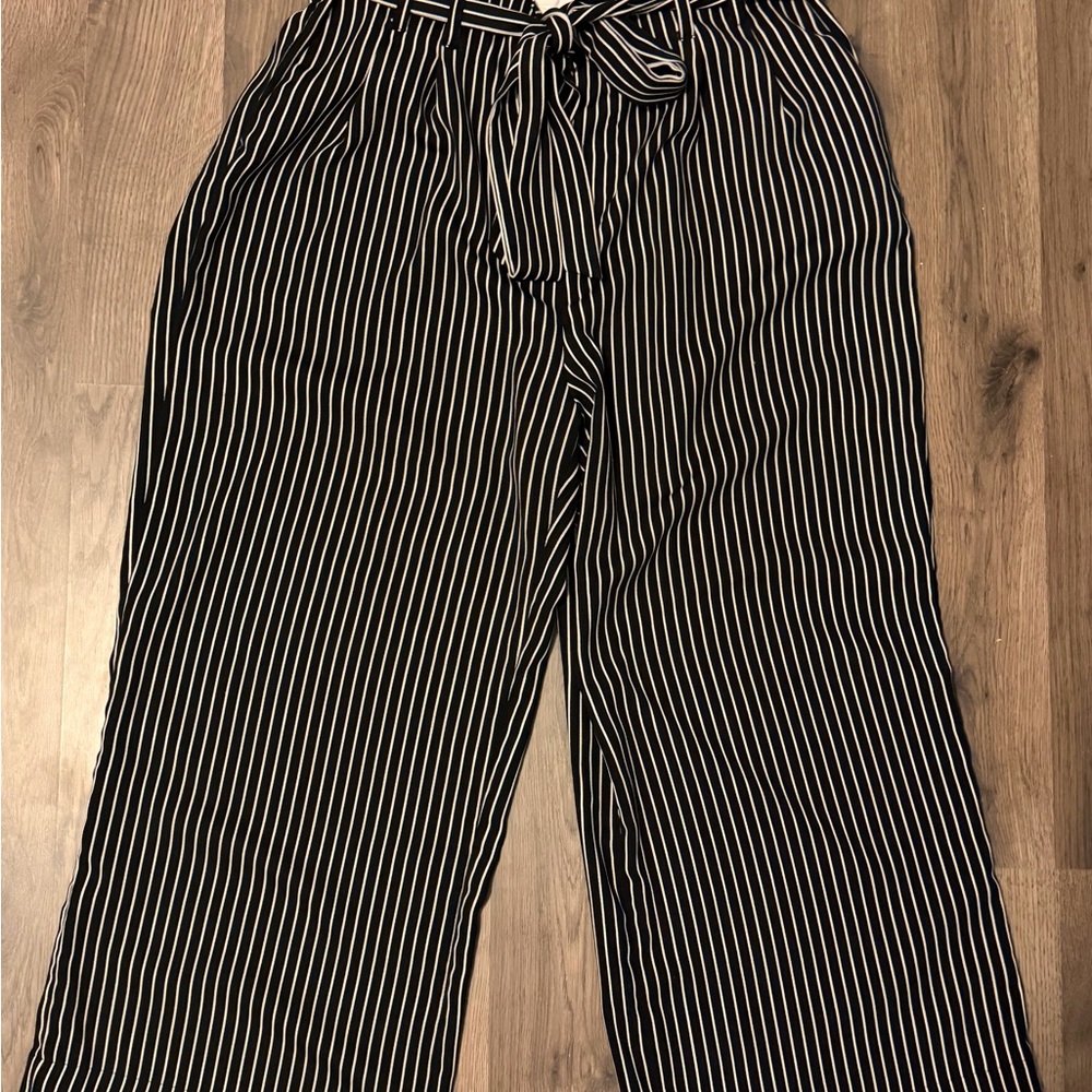 POPSUGAR Striped Wide Leg Pants with Tie Waist